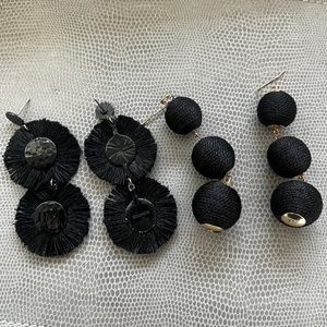 JCrew Black Statement Earrings